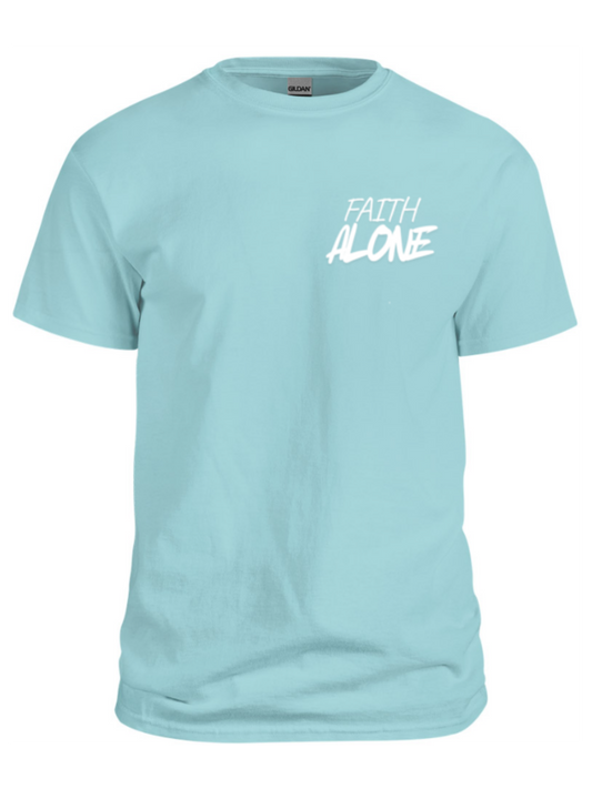 Faith Alone Christ Alone - Light Blue Short Sleeve T-Shirt